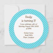 かわいいバナナバースデーパーティー 招待状 (裏面)