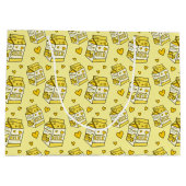 かわいいバナナミルク誕生パーティー ラージペーパーバッグ (裏面)