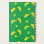 かわいいバナナ手描き緑の黄色いパターン プランナー手帳 (裏面)