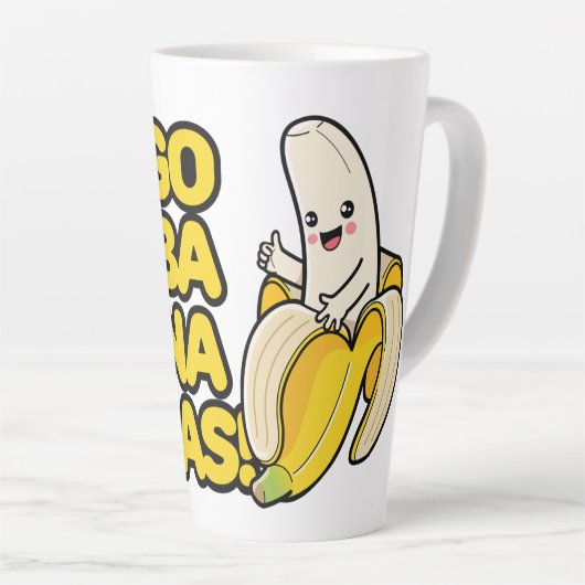 かわいいバナナ カフェラテマグ (右アングル)