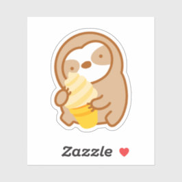 かわいいバニラアイスクリームコーンスロース シール