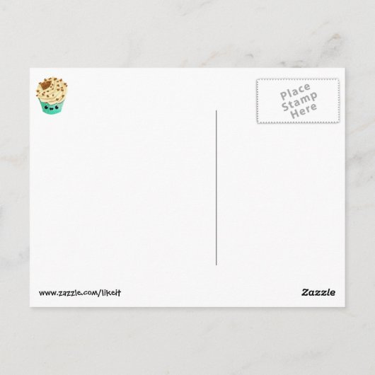 かわいいバニラチョコレートカップケーキ ポストカード (裏面)