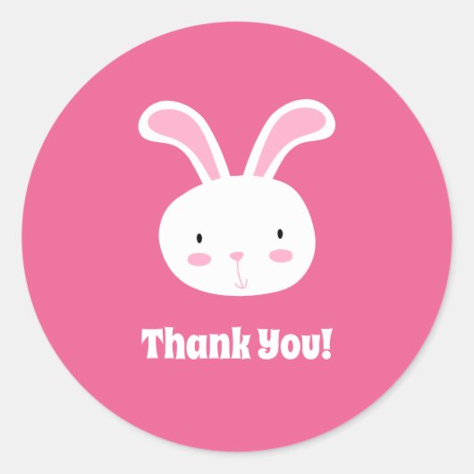 かわいいバニーありがとう ラウンドシール (正面)