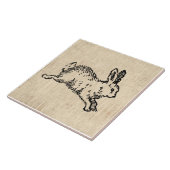 かわいいバニーうさぎのヴィンテージイラストレーションの脚本 タイル (側面)