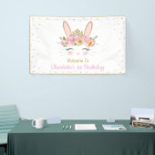 かわいいバニーうさぎベビーシャワー誕生日バックドロップ 横断幕 (トレードショー)