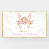 かわいいバニーうさぎベビーシャワー誕生日バックドロップ 横断幕 (横)