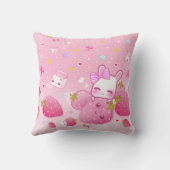 かわいいバニーおよびかわいいのいちご クッション (裏面)