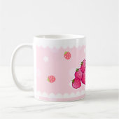 かわいいバニーおよびかわいいのいちご コーヒーマグカップ (左)