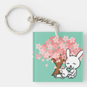 かわいいバニーおよびハートのキーホルダー キーホルダー (正面)