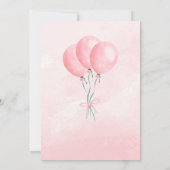 かわいいバニーがピンクの女の子を1人誕生 招待状 (裏面)