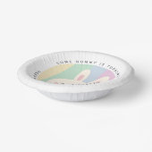 かわいいバニーが1つのレインボー誕生日を回している ペーパーボウル (傾斜あり)