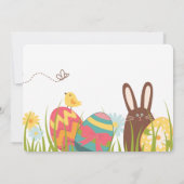 かわいいバニーとイースターエッグの写真誕生日 サンキューカード (裏面)
