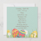 かわいいバニーとイースターエッグベビーシャワー招待状 招待状 (裏面)
