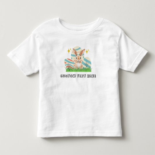 かわいいバニーとカスタム文字 トドラーTシャツ (正面)