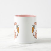 かわいいバニーとニンジンの動物アート マグカップ (中央)