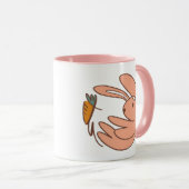 かわいいバニーとニンジンの動物アート マグカップ (正面右)