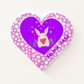 かわいいバニーとハートと花 ノートブック (裏面)