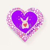 かわいいバニーとハートと花 ノートブック (正面)