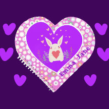 かわいいバニーとハートと花