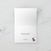 かわいいバニーとハートのベビーシャワーありがとう サンキューカード (内部)