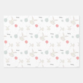 かわいいバニーとバルーンベビー ラッピングペーパーシート (正面2)