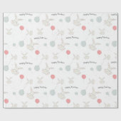 かわいいバニーとバルーン復活祭 ラッピングペーパー (フラット)