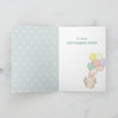 かわいいバニーとバルーン誕生日カード カード (内部)