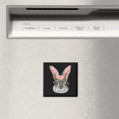 かわいいバニーとビンダナグルレオパード花イースト マグネット (インサイチュ (食洗機))