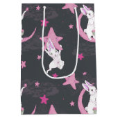 かわいいバニーとピンクの星 ミディアムペーパーバッグ (裏面)