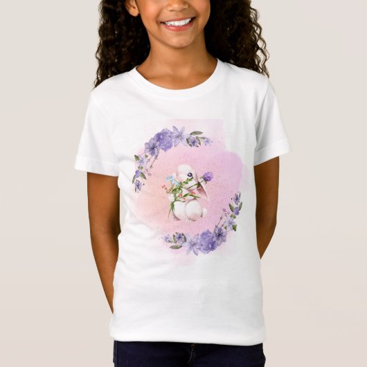 かわいいバニーとフラワーシャツ Tシャツ (正面)