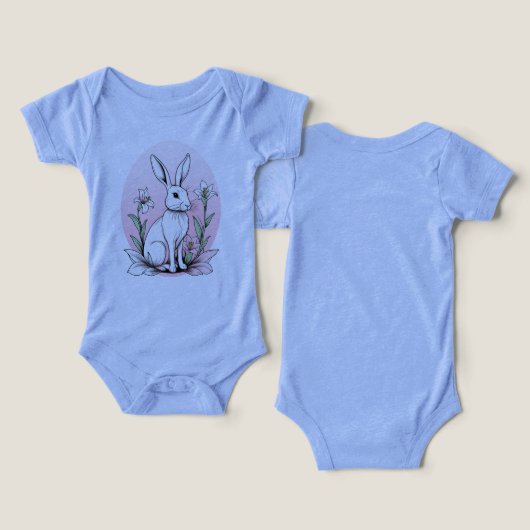 かわいいバニーとユリ (デザイン正面&裏面)