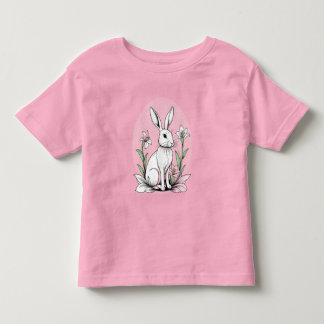 かわいいバニーとユリ トドラーTシャツ