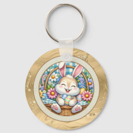 かわいいバニーと卵とフローラのハッピーイースター キーホルダー