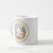 かわいいバニーと卵とフローラのハッピーイースター コーヒーマグカップ (正面左)