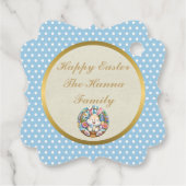 かわいいバニーと卵とフローラのハッピーイースター フェイバータグ (裏面)