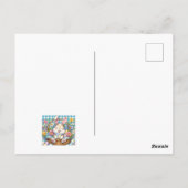 かわいいバニーと卵とフローラのハッピーイースター ポストカード (裏面)