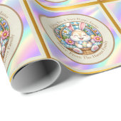 かわいいバニーと卵とフローラのハッピーイースター ラッピングペーパー (ロールコーナー)