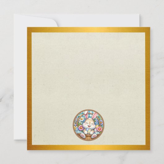 かわいいバニーと卵とフローラのハッピーイースター 招待状 (裏面)