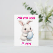 かわいいバニーと卵の休日はがき シーズンポストカード (スタンド正面)
