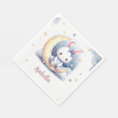 かわいいバニーと素敵な月の誕生日 スタンダードランチョンナプキン (角)