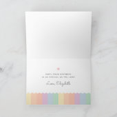 かわいいバニーと花のハッピーバースデー カード (内部)