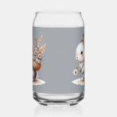 かわいいバニーと花ウォーターカラーアート ガラス缶 (右)