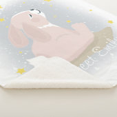 かわいいバニーと金ゴールドスター。 シェルパブランケット (3/4)