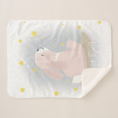 かわいいバニーと金ゴールドスター。 シェルパブランケット (正面(横))