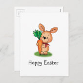 かわいいバニーのイースター郵便はがきのハッピーイースター シーズンポストカード (正面/裏面)