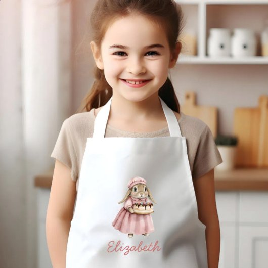 かわいいバニーのオーダーメイド 子供用エプロン