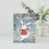 かわいいバニーのクリスマスの休日カード果実 シーズンポストカード (スタンド正面)