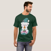 かわいいバニーのクリスマスヴィンテージ Tシャツ (正面フル)