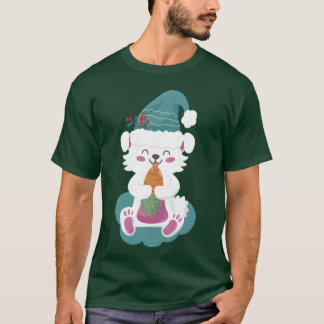 かわいいバニーのクリスマスヴィンテージ Tシャツ