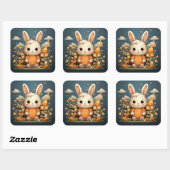 かわいいバニーのステッカー スクエアシール (シート)